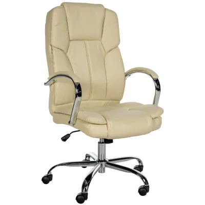 CLP Ergonomischer Bürostuhl BIG Xanthos I XXL Komfort Mit Wippfunktion Und Armlehnen I Verstellbar Mit Kunstleder-Bezug, Belastbar bis 210 kg