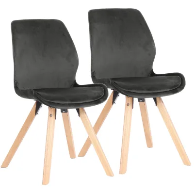 CLP Esszimmerstuhl 2er Set gepolstert Luna, moderner Polsterstuhl mit Rückenlehne, stabil bis 136 kg, Küchenstuhl für Esszimmer und Wohnzimmer