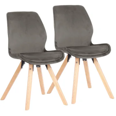 CLP Esszimmerstuhl 2er Set gepolstert Luna, moderner Polsterstuhl mit Rückenlehne, stabil bis 136 kg, Küchenstuhl für Esszimmer und Wohnzimmer
