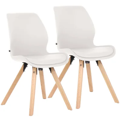CLP Esszimmerstuhl 2er Set gepolstert Luna, moderner Polsterstuhl mit Rückenlehne, stabil bis 136 kg, Küchenstuhl für Esszimmer und Wohnzimmer