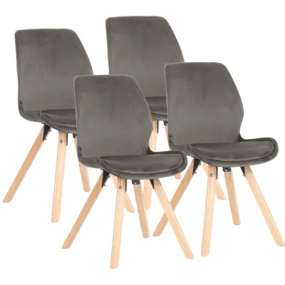 CLP Esszimmerstuhl 4er Set gepolstert Luna, moderner Polsterstuhl mit Rückenlehne, stabil bis 136 kg, Küchenstuhl für Esszimmer und Wohnzimmer