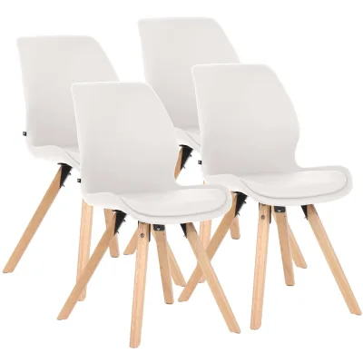 CLP Esszimmerstuhl 4er Set gepolstert Luna, moderner Polsterstuhl mit Rückenlehne, stabil bis 136 kg, Küchenstuhl für Esszimmer und Wohnzimmer