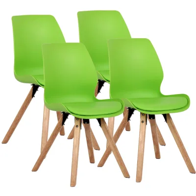 CLP Esszimmerstuhl 4er Set gepolstert Luna, moderner Polsterstuhl mit Rückenlehne, stabil bis 136 kg, Küchenstuhl für Esszimmer und Wohnzimmer