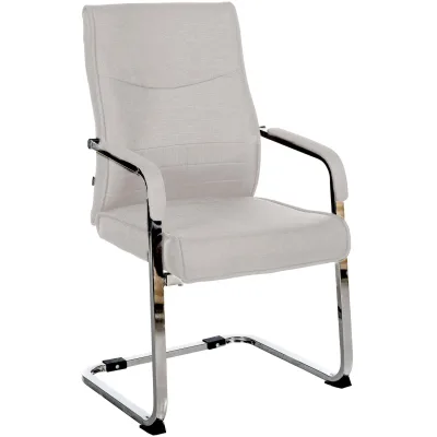 CLP Esszimmerstuhl ergonomisch Hobart, Freischwinger mit Armlehnen gepolstert, Metallgestell stabil, Konferenzstuhl modern