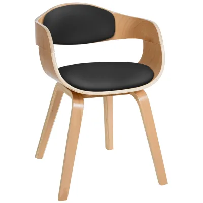 CLP Esszimmerstuhl ergonomisch Kingston, gepolsterte umlaufender Rückenlehne, Kunstlederbezug & Holzgestell, belastbar bis 150 kg