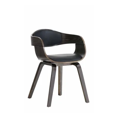 CLP Esszimmerstuhl ergonomisch Kingston, gepolsterte umlaufender Rückenlehne, Kunstlederbezug & Holzgestell, belastbar bis 150 kg