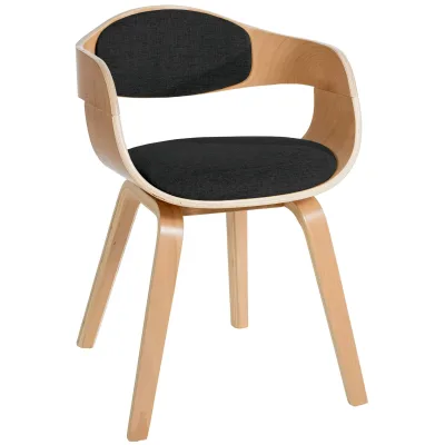 CLP Esszimmerstuhl ergonomisch Kingston,Lehnstuhl mit umlaufender Rückenlehne, Holzgestell belastbar bis 150 kg