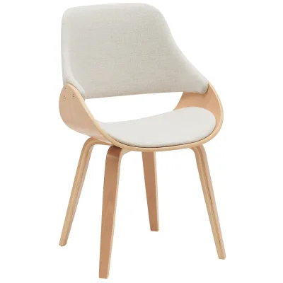 CLP Esszimmerstuhl gepolstert mit Rückenlehne Vangale, Design-Stuhl Gestell aus Bugholz, moderner Schalenstuhl für Wohnzimmer