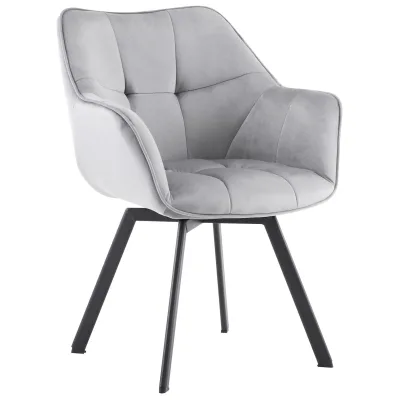 CLP Esszimmerstuhl Jordi aus Samt   Drehbarer Sessel für Wohn- und Essbereiche   Ergonomisches Design belastbar bis 150 kg