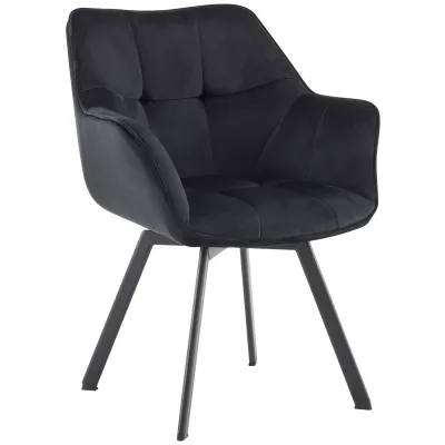CLP Esszimmerstuhl Jordi aus Samt   Drehbarer Sessel für Wohn- und Essbereiche   Ergonomisches Design belastbar bis 150 kg