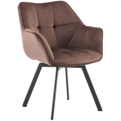 CLP Esszimmerstuhl Jordi aus Samt   Drehbarer Sessel für Wohn- und Essbereiche   Ergonomisches Design belastbar bis 150 kg