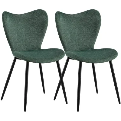 CLP Esszimmerstühle 2er Set gepolstert Maika, Polsterstühle ergonomisch mit Rückenlehnen, Küchenstühle mit Metallgestellen, belastbar bis 150 kg