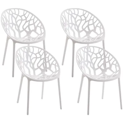 CLP Gartenstühle 4er Set stapelbar wetterfest Hope, Gartensessel mit Lehnen UV-beständig, Outdoorstühle aus Kunststoff bis 150 kg belastbar