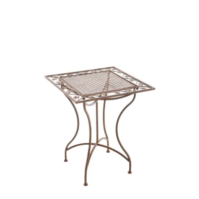CLP Gartentisch Asina quadratisch 60x60 cm, romantischer Bistrotisch im Jugendstil, Beistelltisch aus Eisen, für Terrasse, Balkon und Garten