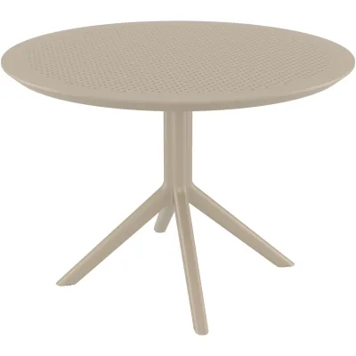 CLP Gartentisch wetterfest stabil Sky, Bistrotisch rund Ø 105 cm Höhe 74 cm, Outdoortisch Polypropylen UV-beständig winterfest