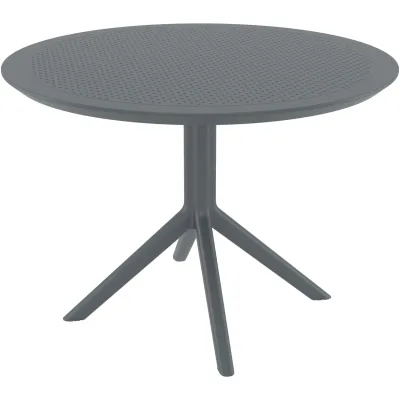 CLP Gartentisch wetterfest stabil Sky, Bistrotisch rund Ø 105 cm Höhe 74 cm, Outdoortisch Polypropylen UV-beständig winterfest