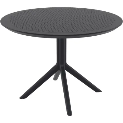CLP Gartentisch wetterfest stabil Sky, Bistrotisch rund Ø 105 cm Höhe 74 cm, Outdoortisch Polypropylen UV-beständig winterfest