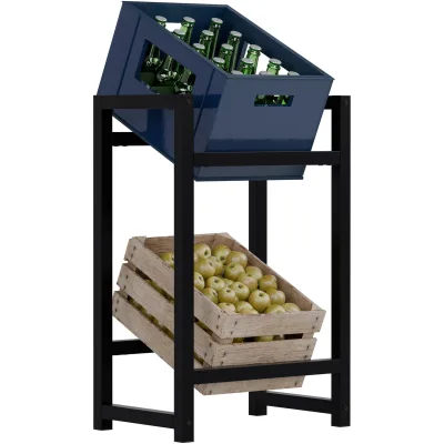 CLP Getränkekistenständer Metall freistehend Stack, platzsparendes Getränkekistenregal robust und platzsparend für Getränkekisten