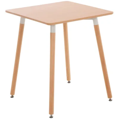 CLP Küchentisch Viborg I Esstisch Im Skandinavischen Design Für Wohnzimmer Mit MDF Tischplatte I Buchenholzgestell, Justierbare Bodenschoner