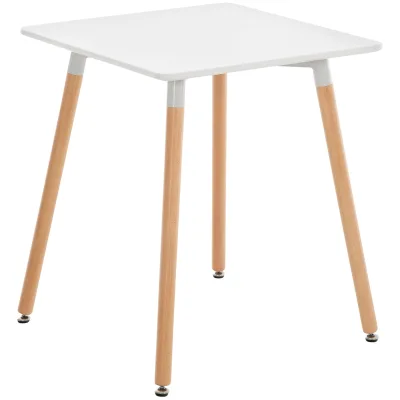 CLP Küchentisch Viborg I Esstisch Im Skandinavischen Design Für Wohnzimmer Mit MDF Tischplatte I Buchenholzgestell, Justierbare Bodenschoner