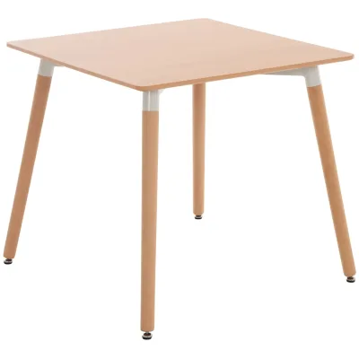CLP Küchentisch Viborg I Esstisch Im Skandinavischen Design Für Wohnzimmer Mit MDF Tischplatte I Buchenholzgestell, Justierbare Bodenschoner