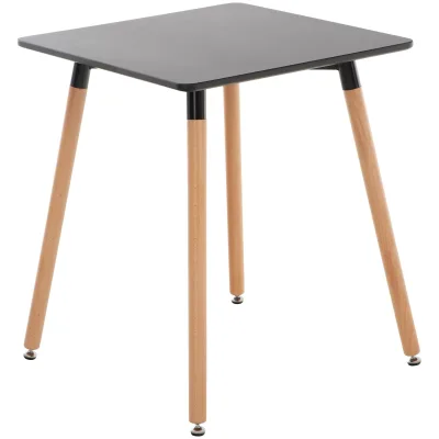 CLP Küchentisch Viborg I Esstisch Im Skandinavischen Design Für Wohnzimmer Mit MDF Tischplatte I Buchenholzgestell, Justierbare Bodenschoner