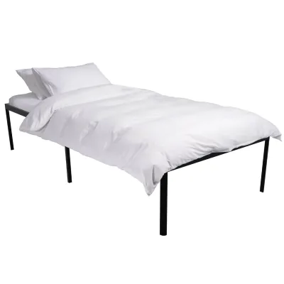 CLP Metallbett Hamlin mit Lattenrost I Stabiles Bettgestell mit Stauraum I Modernes Bett mit belastbarem schwarzem Rahmen