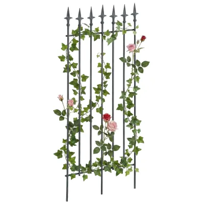 CLP Rankgitter Metall 100x50 cm Elisa, Kletterhilfe stabil für Rosen und Efeu, Pflanzgitter im Jugendstil, Rankhilfe für Garten