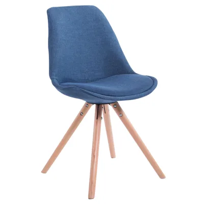 CLP Retro-Stuhl Toulouse Rund Mit Stoffbezug Und Hochwertigem Sitzpolster I Lehnstuhl Mit Stabilem Holzgestell I Sitzhöhe 48 cm