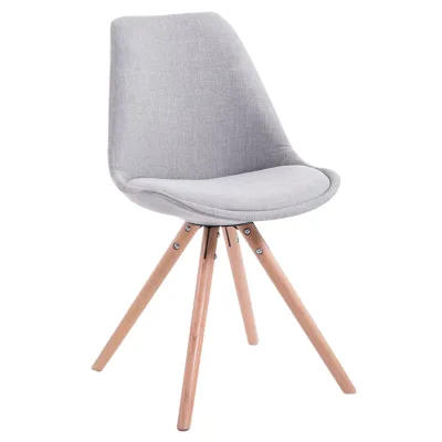CLP Retro-Stuhl Toulouse Rund Mit Stoffbezug Und Hochwertigem Sitzpolster I Lehnstuhl Mit Stabilem Holzgestell I Sitzhöhe 48 cm