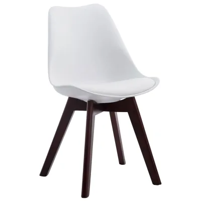 CLP Retrostuhl Borneo V2 Mit Kunstlederbezug Und Hochwertiger Polsterung I Lehnstuhl mit robustem Holzgestell I Sitzhöhe: 47 cm
