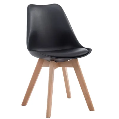CLP Retrostuhl Borneo V2 Mit Kunstlederbezug Und Hochwertiger Polsterung I Lehnstuhl mit robustem Holzgestell I Sitzhöhe: 47 cm