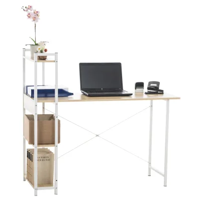 CLP Schreibtisch Poe I Bürotisch Mit Stauraum I Computertisch Mit Regalen I Laptoptisch Im Industrial Look