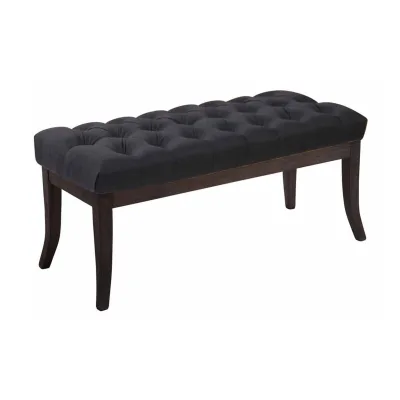 CLP Sitzbank Ramses mit hochwertiger Polsterung und Stoffbezug I Bank mit antik-dunklen Holzbeinen I Holzbank mit einer Sitzhöhe von: 46 cm