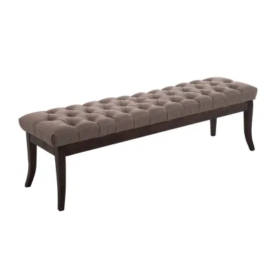 CLP Sitzbank Ramses mit hochwertiger Polsterung und Stoffbezug I Bank mit antik-dunklen Holzbeinen I Holzbank mit einer Sitzhöhe von: 46 cm