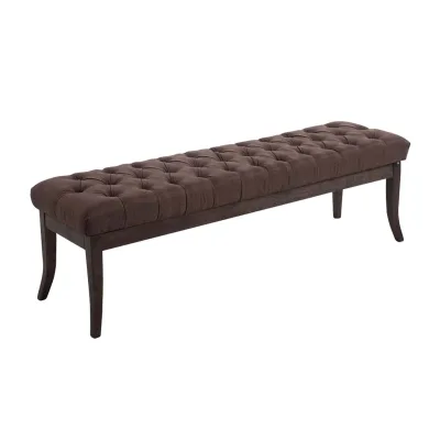 CLP Sitzbank Ramses mit hochwertiger Polsterung und Stoffbezug I Bank mit antik-dunklen Holzbeinen I Holzbank mit einer Sitzhöhe von: 46 cm
