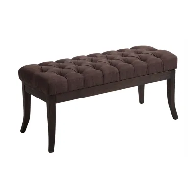 CLP Sitzbank Ramses mit hochwertiger Polsterung und Stoffbezug I Bank mit antik-dunklen Holzbeinen I Holzbank mit einer Sitzhöhe von: 46 cm