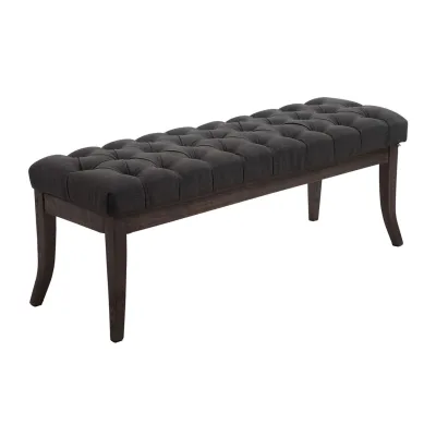 CLP Sitzbank Ramses mit hochwertiger Polsterung und Stoffbezug I Bank mit antik-dunklen Holzbeinen I Holzbank mit einer Sitzhöhe von: 46 cm