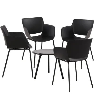CLP Sitzgruppe Minota für den Garten I Set aus Tisch Minot und Stühlen Alpena I Outdoor-Set wetterfest und UV-beständig I Gartenmöbel