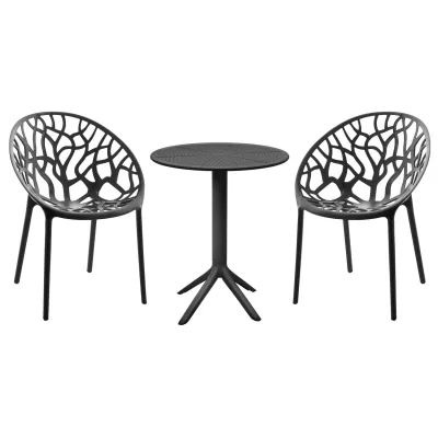 CLP Sitzgruppe Set, moderner Stil, hochwertiges Gestell schwarz, ideal für Esszimmer, Wohnküche, Serie Hoscana