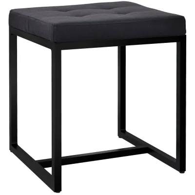 CLP Sitzhocker Barci I Moderner Hocker   Hochwertiger Polsterhocker mit schwarz pulverbeschichteten Eisengestell