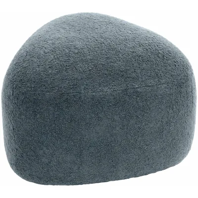 CLP Sitzhocker oval Alfrisa, Polsterhocker mit Teddystoff, Fußhocker gepolstert für Wohnzimmer und Schlafzimmer, Holzgestell stabil