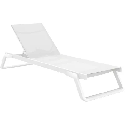 CLP Sonnenliege Tropic stilvolle Gartenliege aus GFK mit Rollen und verstellbarer Rückenlehne wetterfest für Terrasse und Garten