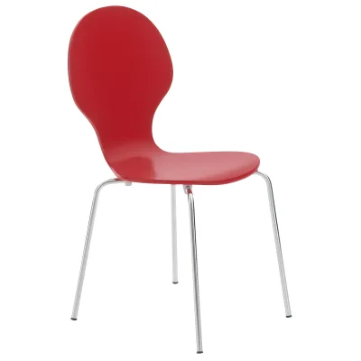 CLP Stapelstuhl Diego I Komfortabler Esszimmerstuhl I Metallgestell, Holzsitz I Ergonomisches Design I Platzsparend In Esszimmer Und Küche