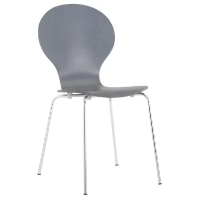 CLP Stapelstuhl Diego I Komfortabler Esszimmerstuhl I Metallgestell, Holzsitz I Ergonomisches Design I Platzsparend In Esszimmer Und Küche