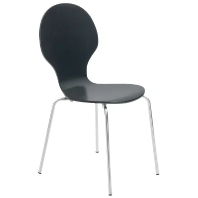 CLP Stapelstuhl Diego I Komfortabler Esszimmerstuhl I Metallgestell, Holzsitz I Ergonomisches Design I Platzsparend In Esszimmer Und Küche