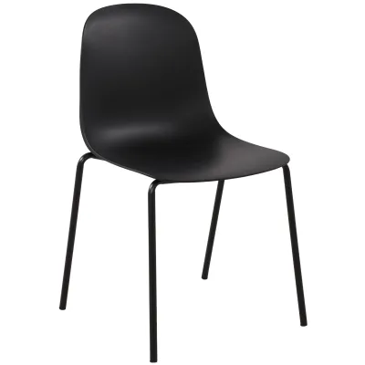 CLP Stapelstuhl Hardin, mit ergonomischer Kunststoffschale und stabilem Metallgestell, geeignet für Esszimmer, Konferenzraum und Küche