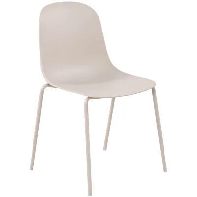 CLP Stapelstuhl Hardin, mit ergonomischer Kunststoffschale und stabilem Metallgestell, geeignet für Esszimmer, Konferenzraum und Küche