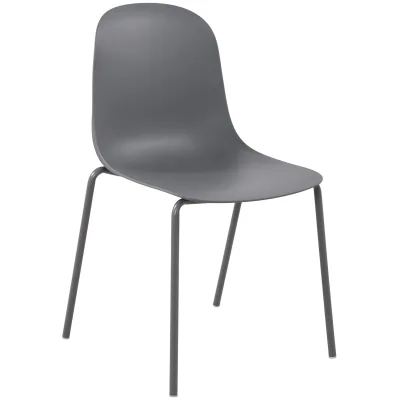 CLP Stapelstuhl Hardin, mit ergonomischer Kunststoffschale und stabilem Metallgestell, geeignet für Esszimmer, Konferenzraum und Küche