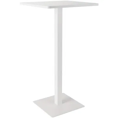 CLP Stehtisch eckig 60 cm Sharon, Bartisch quadratisch mit stabilem Metallgestell aus Stahl pulverbeschichtet